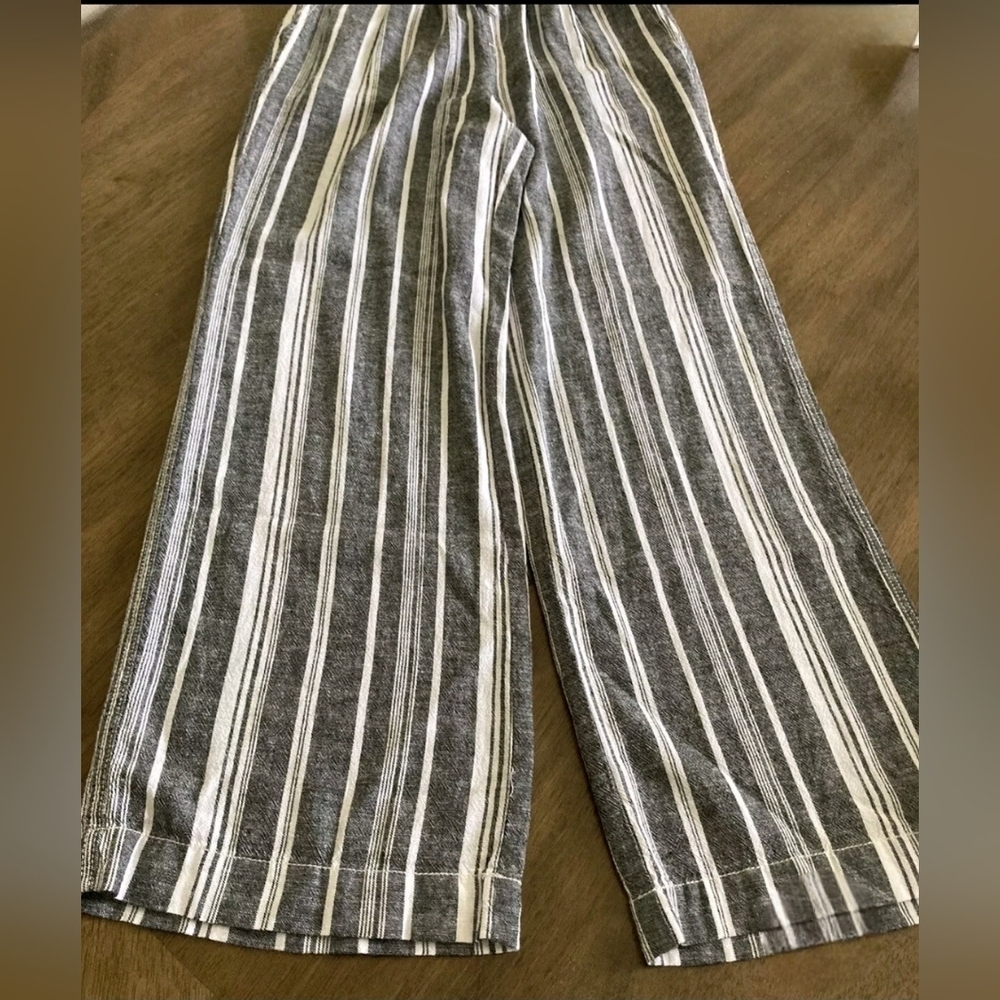 NWOT, Briggs, Women's Linen Blend Pant, Grey/White Stripe, Size: Medium - Picture 6 of 11